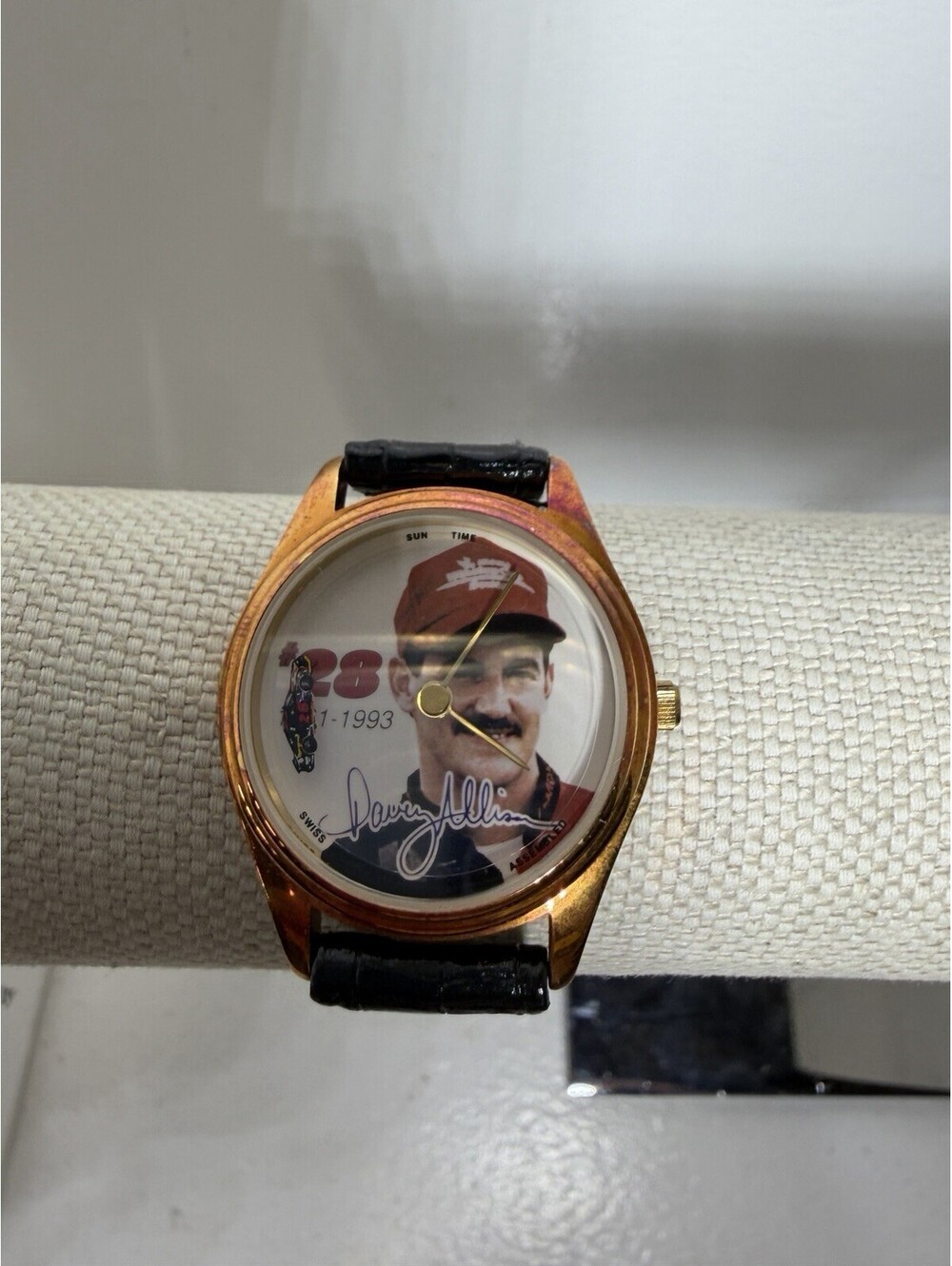 Vintage NASCAR, Davey Allison #28, Commemorative Watch By Sun Time